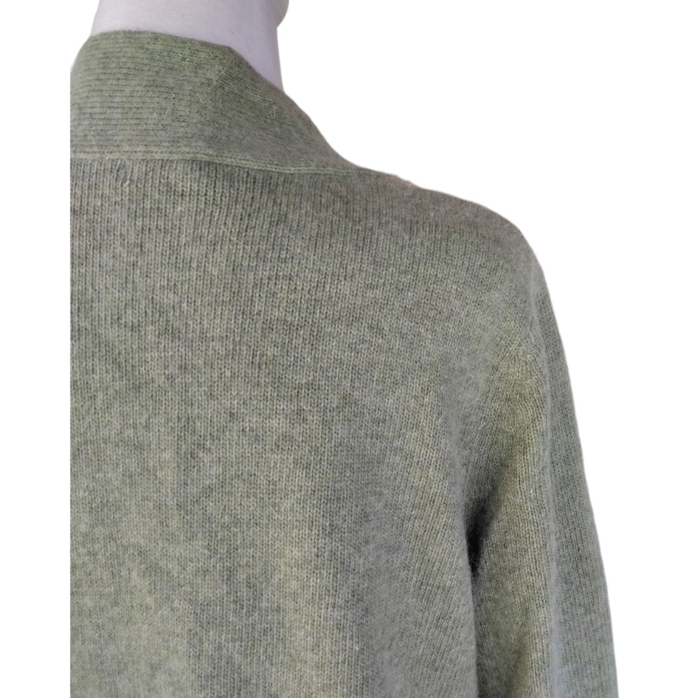 Tweeds Sage Green Single Button Wool Angora Blend Cardigan Size Large - Picture 6 of 8